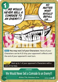 We Would Never Sell a Comrade to an Enemy!!!