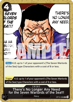There’s No Longer Any Need for the Seven Warlords of the Sea!!!