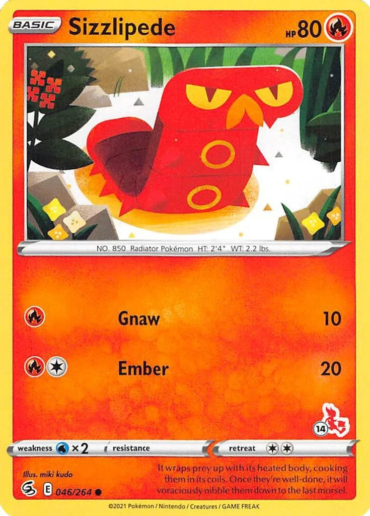 Sizzlipede (#14 Cinderace Stamped)