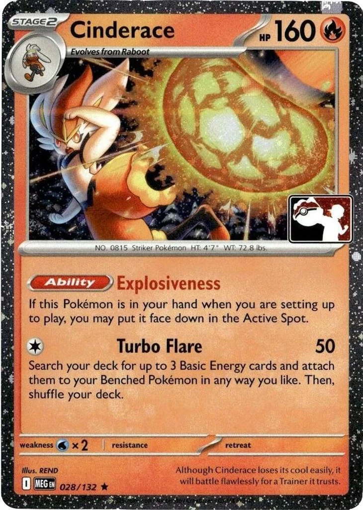 Cinderace (Play Pokemon Stamp, Cosmos Holo)