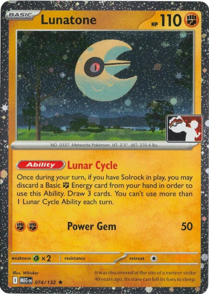 Lunatone (Play Pokemon Stamp, Cosmos Holo)