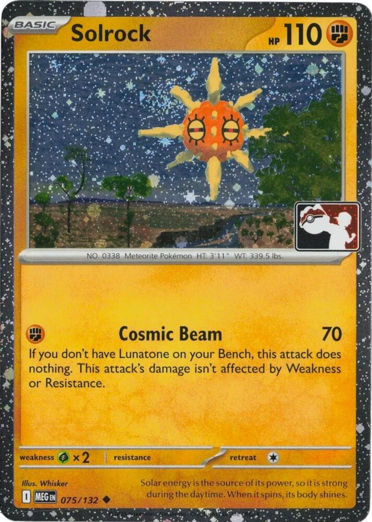 Solrock (Play Pokemon Stamp, Cosmos Holo)