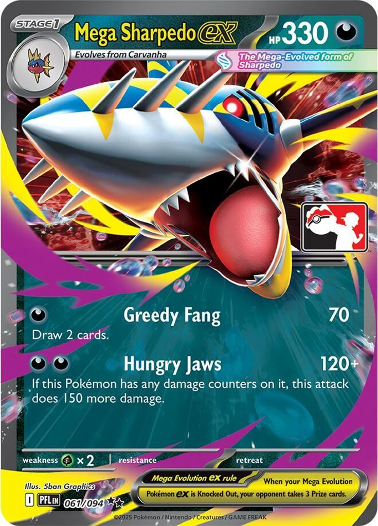 Mega Sharpedo ex (Play Pokemon Stamp)