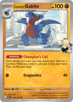 Cynthia's Gabite (Ball Reverse Holofoil)