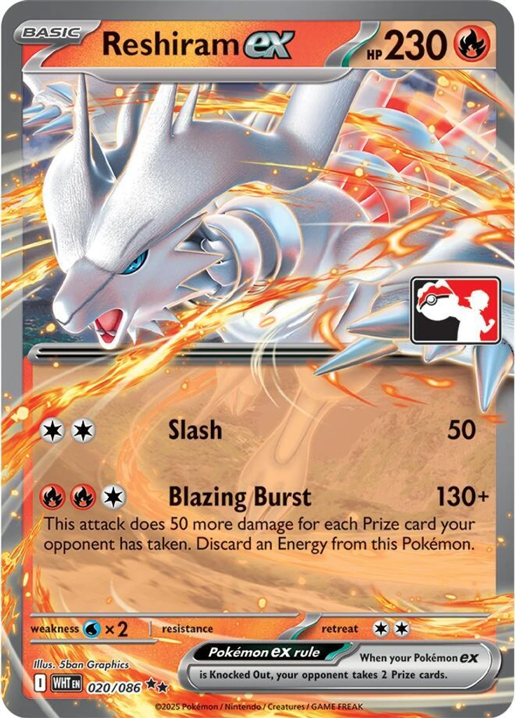 Reshiram ex (Play Pokemon Stamp)