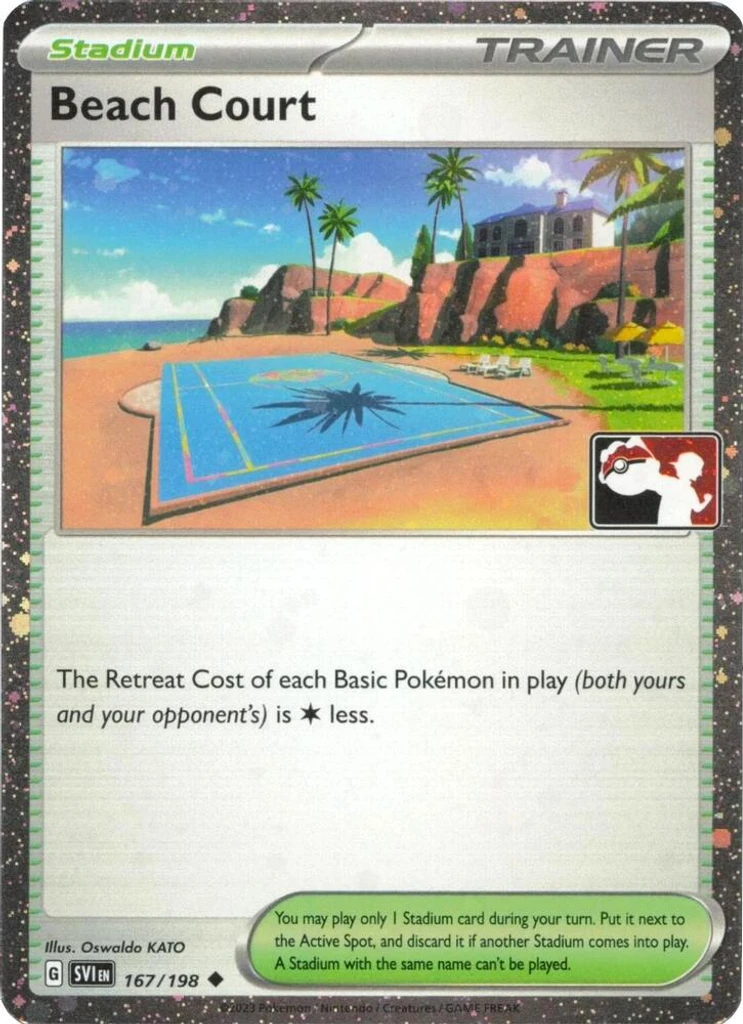 Beach Court (Play Pokemon Stamp, Cosmos Holo)