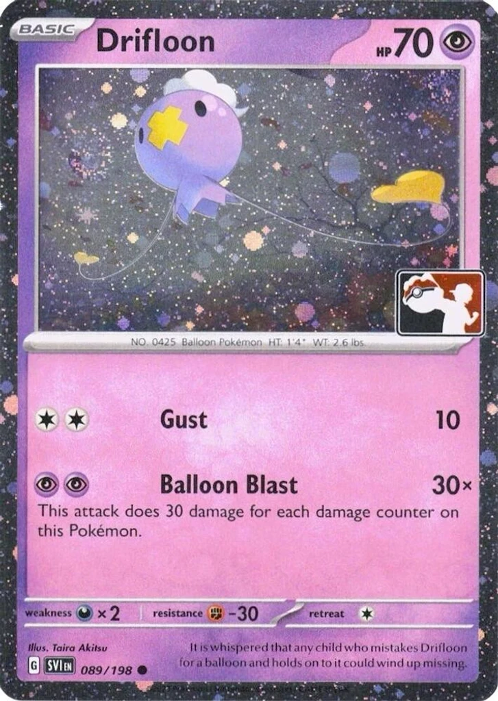 Drifloon (Play Pokemon Stamp, Cosmos Holo)