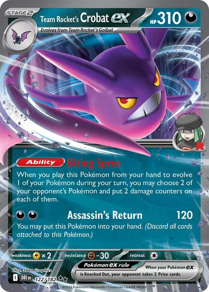 Team Rocket's Crobat ex (Play Pokemon Stamp)