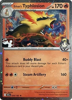 Ethan's Typhlosion (Play Pokemon Stamp, Cosmos Holo)