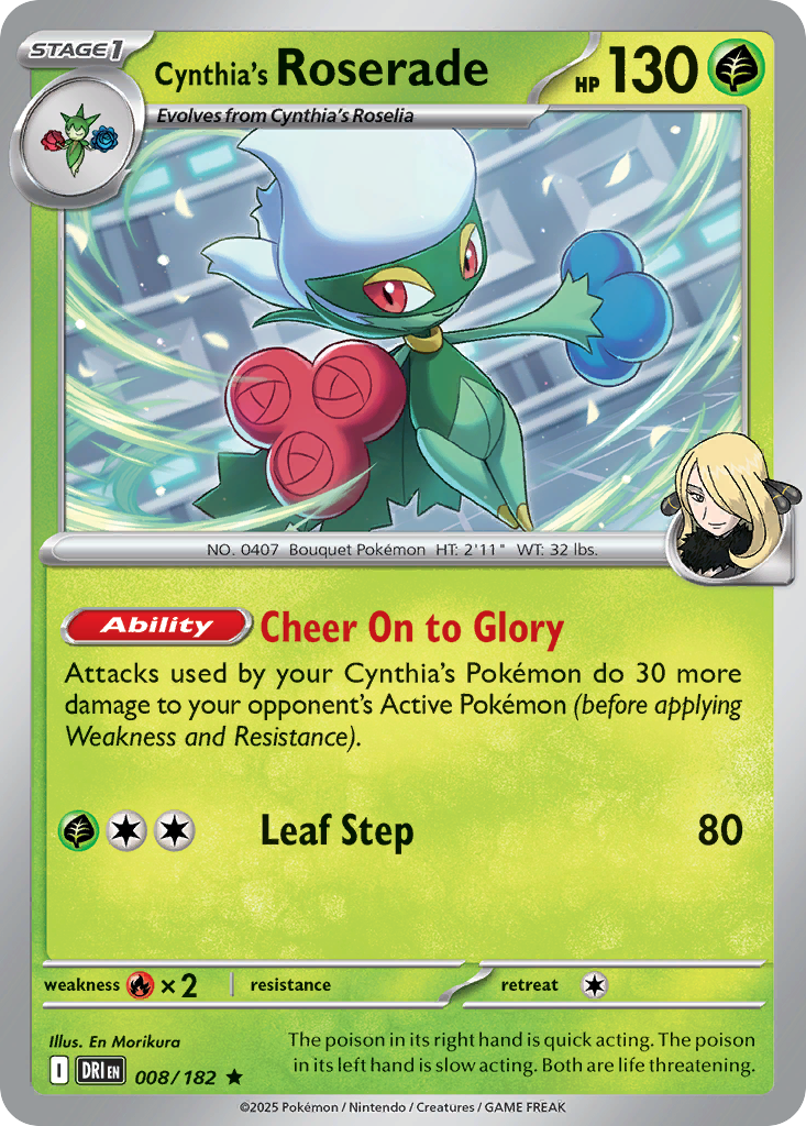 Cynthia's Roserade (Play Pokemon Stamp)