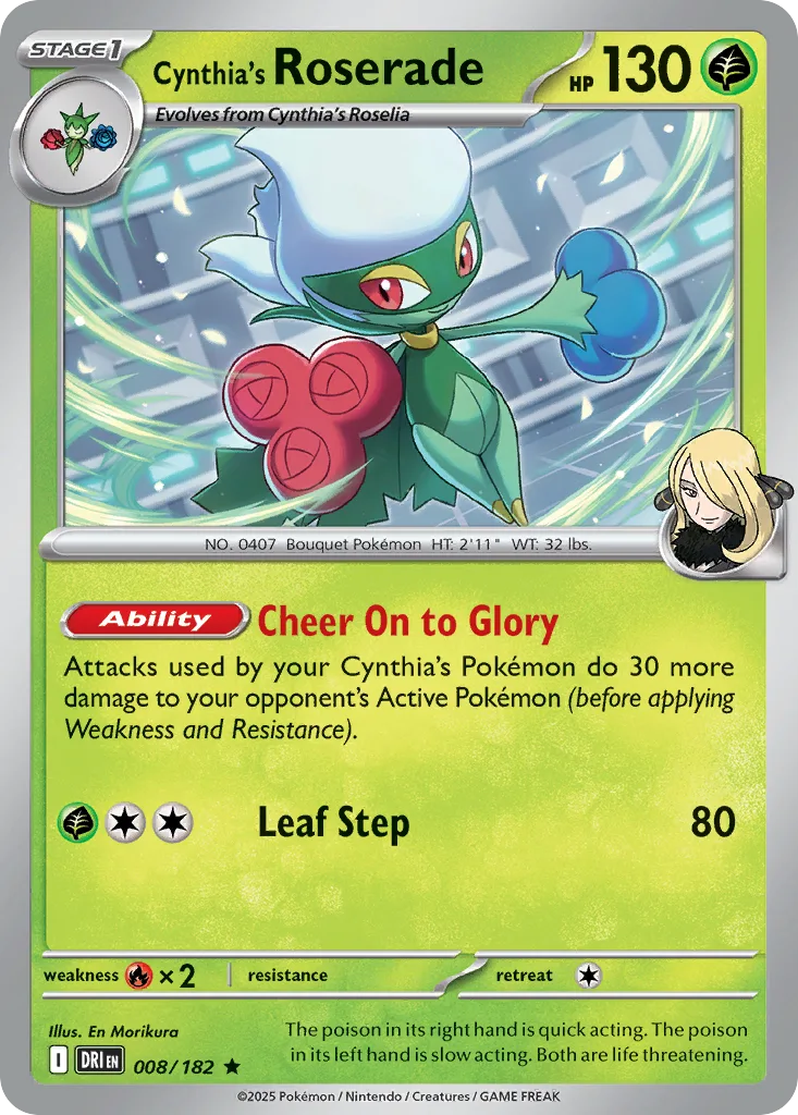 Cynthia's Roserade (Play Pokemon Stamp)