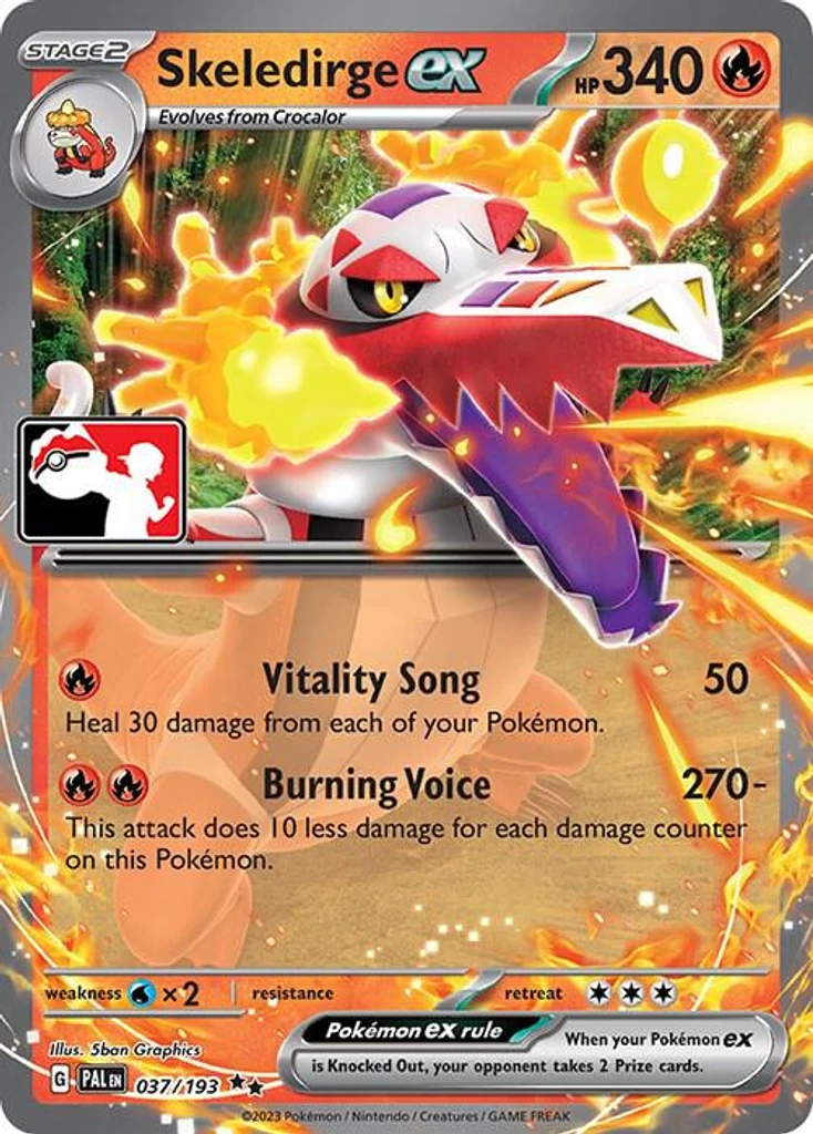 Skeledirge ex (Play Pokemon Stamp)