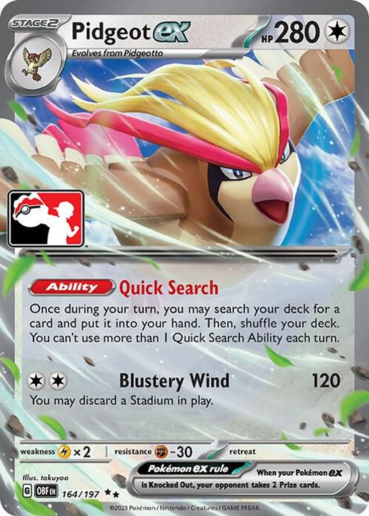 Pidgeot ex (Play Pokemon Stamp)