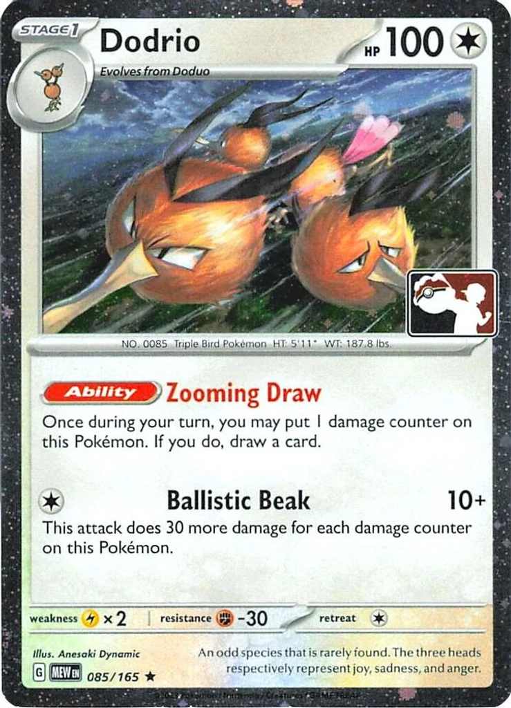 Dodrio (Play Pokemon Stamp, Cosmos Holo)