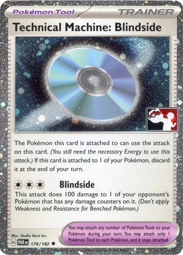 Technical Machine: Blindside (Play Pokemon Stamp, Cosmos Holo)