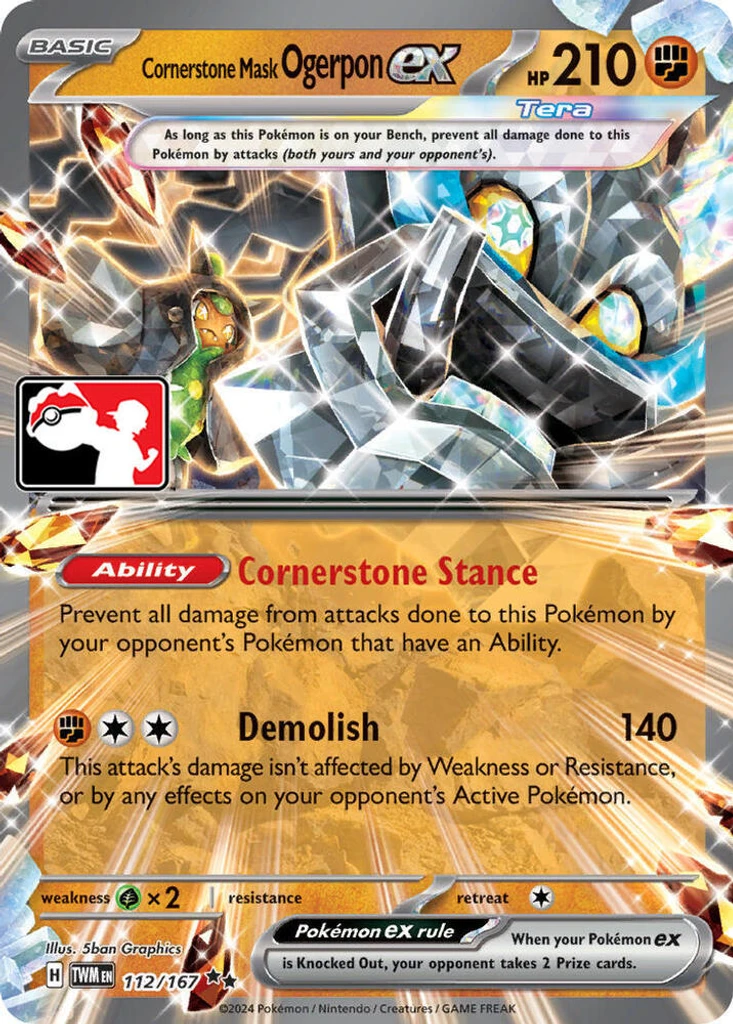 Cornerstone Mask Ogerpon ex (Play Pokemon Stamp)