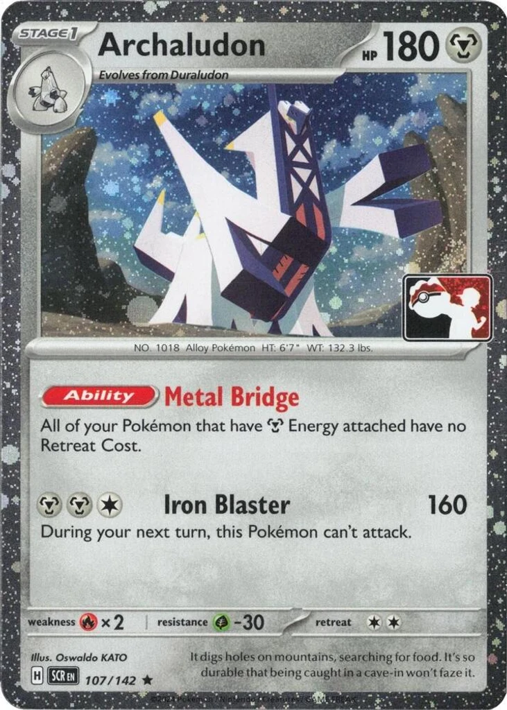 Archaludon (Play Pokemon Stamp, Cosmos Holo)