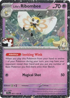 Lillie's Ribombee (Play Pokemon Stamp, Cosmos Holo)