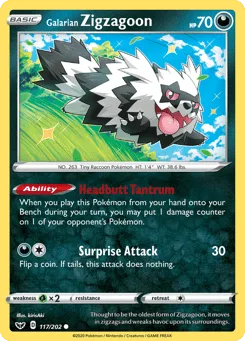 Galarian Zigzagoon (Play Pokemon Stamp)