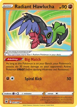 Radiant Hawlucha (Play Pokemon Stamp)