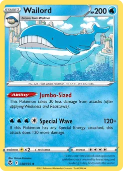 Wailord (Play Pokemon Stamp)