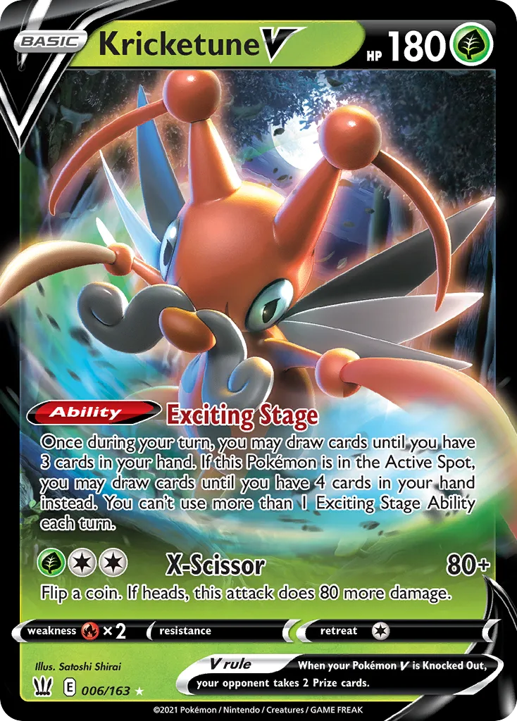 Kricketune V (Play Pokemon Stamp)