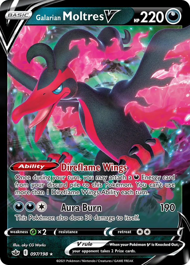 Galarian Moltres V (Play Pokemon Stamp)