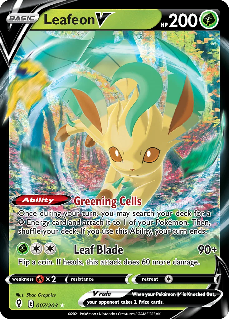 Leafeon V (Play Pokemon Stamp)