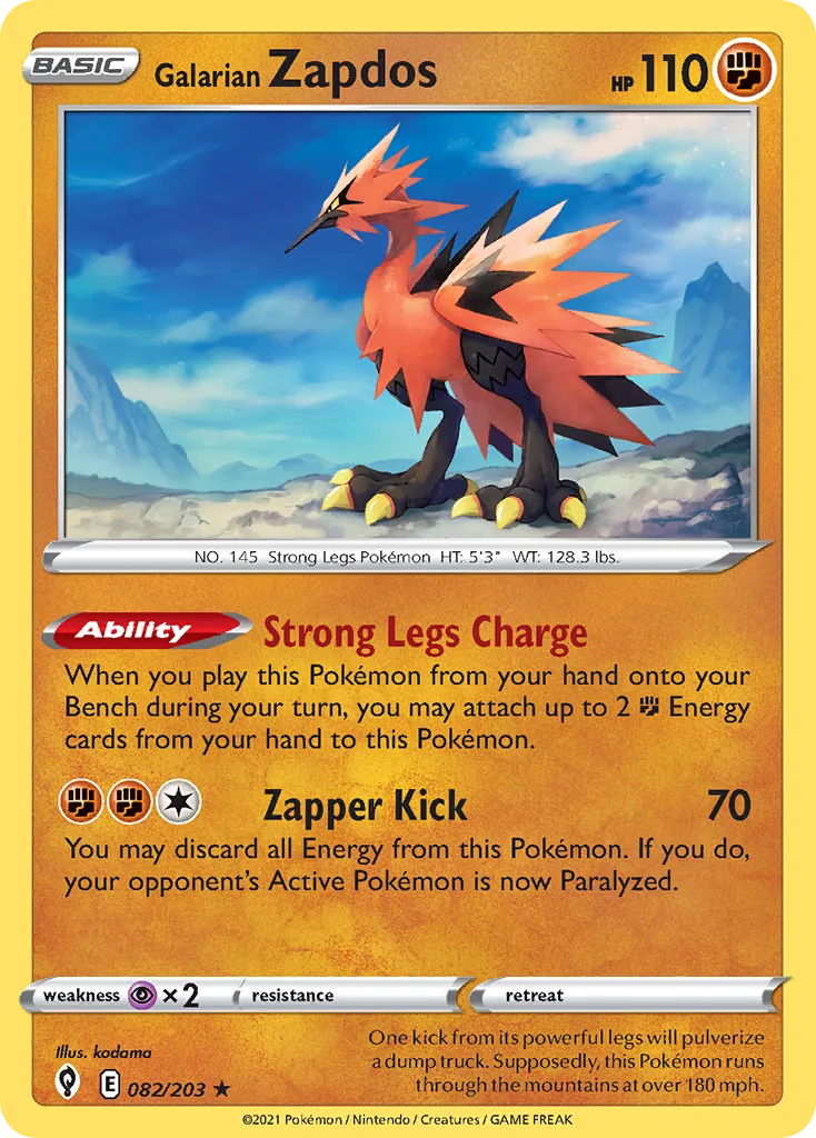 Galarian Zapdos (Play Pokemon Stamp)