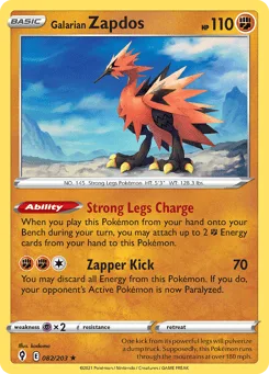 Galarian Zapdos (Play Pokemon Stamp)