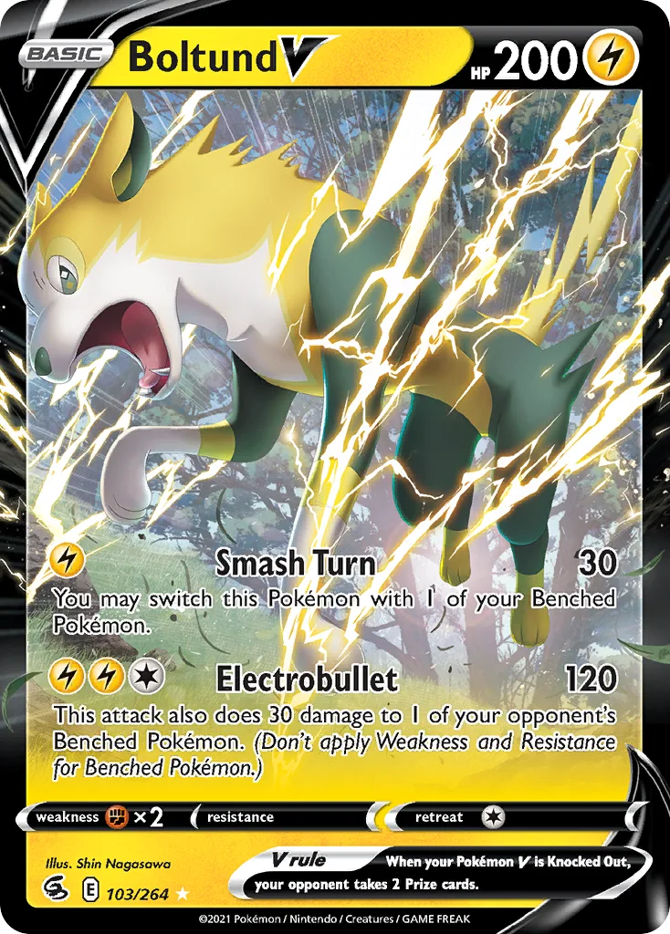 Boltund V (Play Pokemon Stamp)