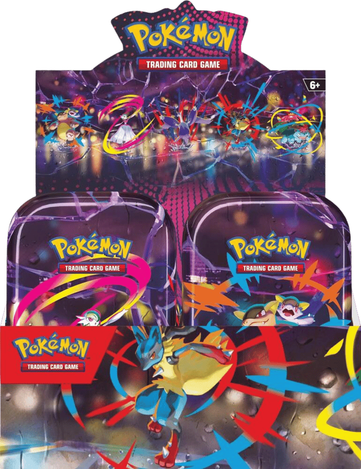 Mega Evolution Mega Heroes Mini Tin Display