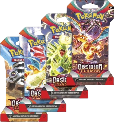 Obsidian Flames Sleeved Booster Pack Art Bundle [Set of 4]