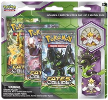 Fates Collide Three Pack Pin Blisters [Mega Alakazam]