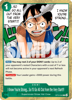 I Know You're Strong... So I'll Go All Out from the Very Start!!! (foil)